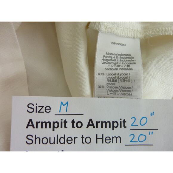 Madewell Cream Button Up Short Sleeve Top Women's Medium - Picture 7 of 7